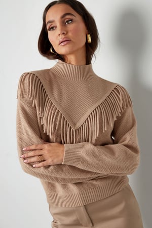 Gestrickter Basic-Pullover mit Fransen – schwarz h5 Bild7